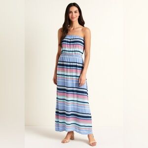 GAP Maxi Dress Blue Pink Resort